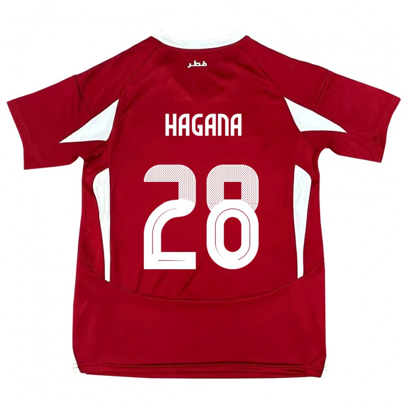 Danxen Barn Qatar Ahmed Hagana #28 Röd Hemmatröja Matchtröjor 24-26 Tröjor T-Tröja