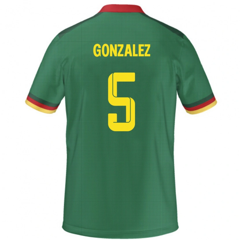 Danxen Barn Kamerun Oumar Gonzalez #5 Grön Hemmatröja Matchtröjor 24-26 Tröjor T-Tröja