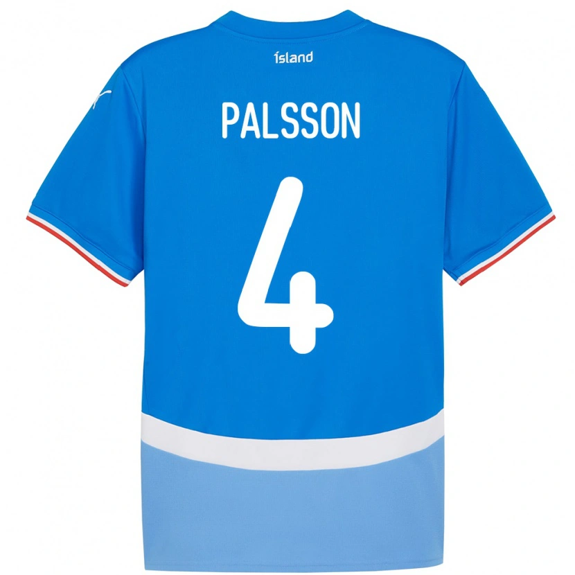 Danxen Barn Island Victor Pálsson #4 Blå Hemmatröja Matchtröjor 24-26 Tröjor T-Tröja