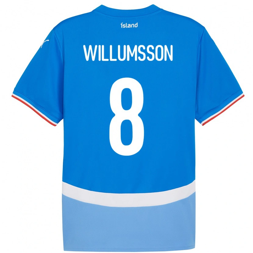 Danxen Barn Island Brynjólfur Andersen Willumsson #8 Blå Hemmatröja Matchtröjor 24-26 Tröjor T-Tröja
