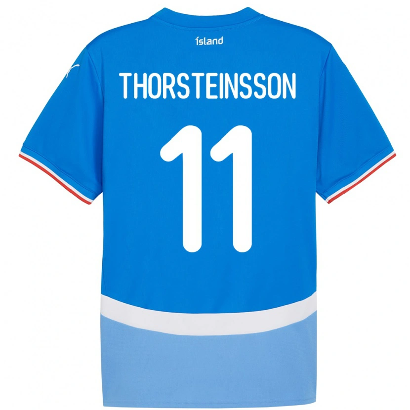 Danxen Barn Island Jón Dagur Thorsteinsson #11 Blå Hemmatröja Matchtröjor 24-26 Tröjor T-Tröja