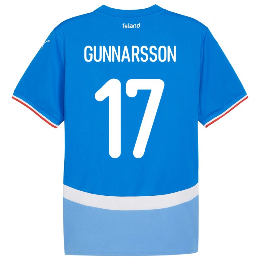Danxen Barn Island Aron Gunnarsson #17 Blå Hemmatröja Matchtröjor 24-26 Tröjor T-Tröja