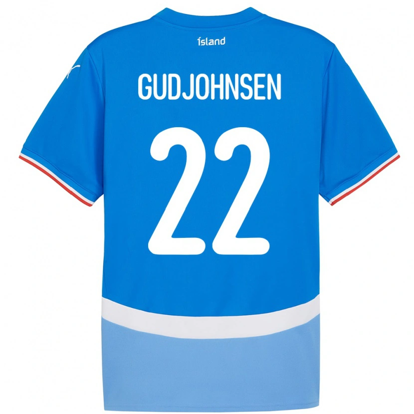 Danxen Barn Island Andri Gudjohnsen #22 Blå Hemmatröja Matchtröjor 24-26 Tröjor T-Tröja