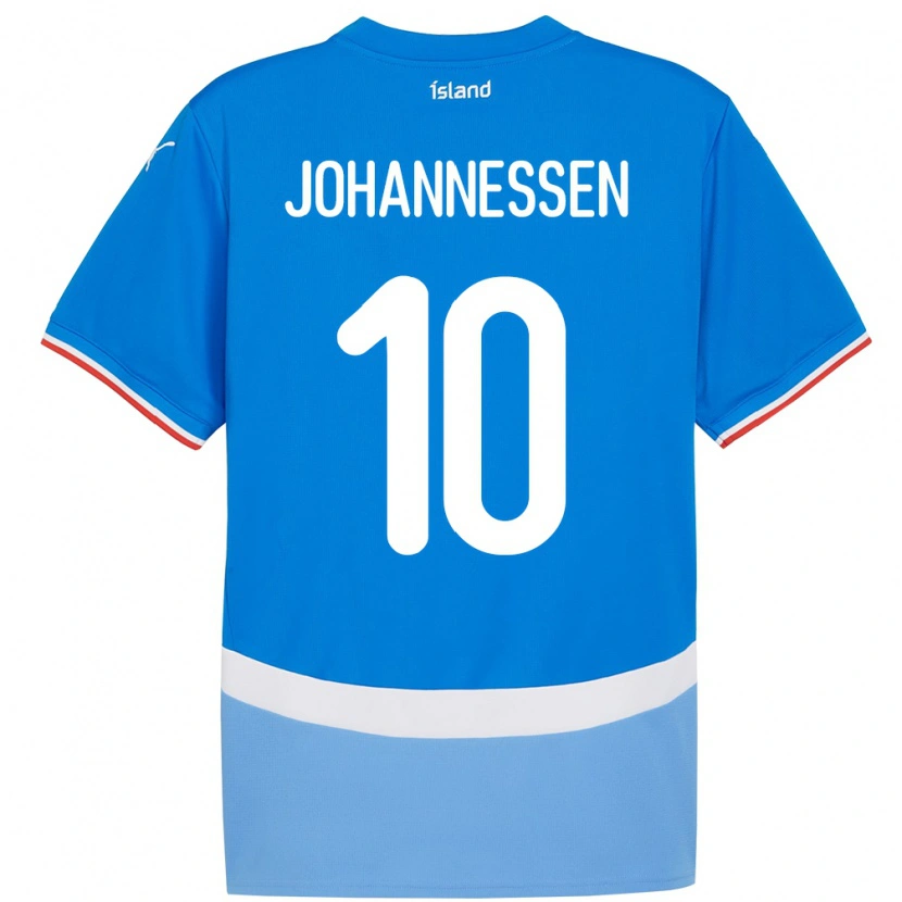 Danxen Barn Island Tómas Johannessen #10 Blå Hemmatröja Matchtröjor 24-26 Tröjor T-Tröja