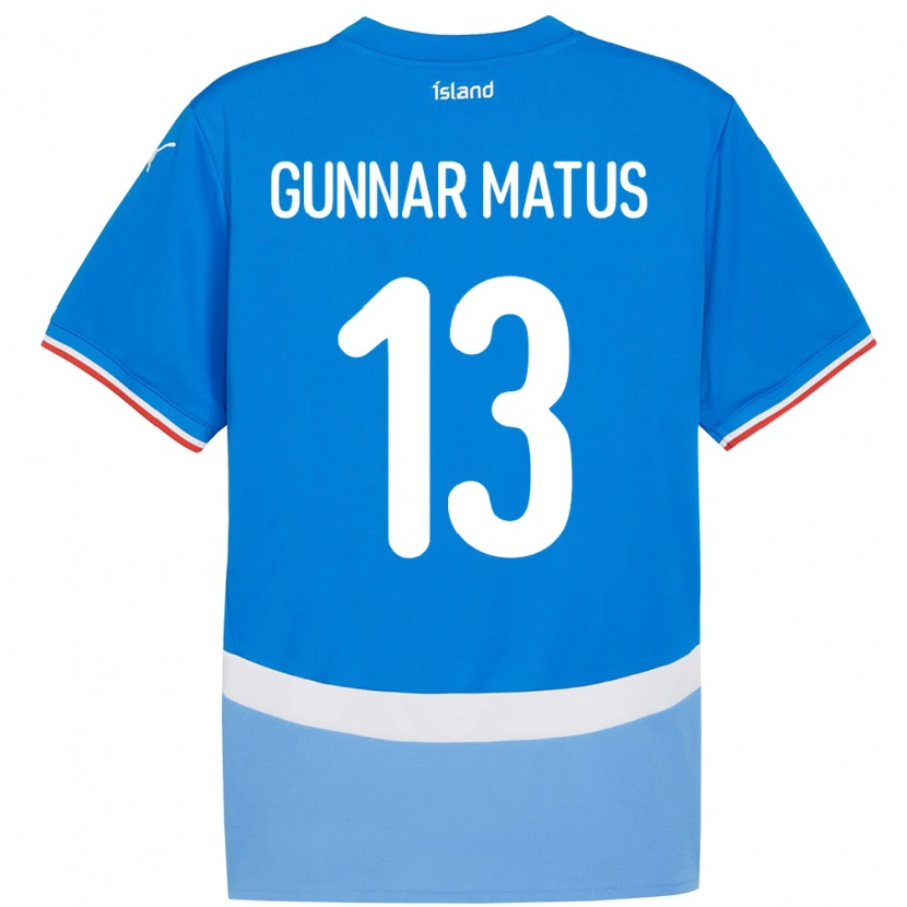 Danxen Barn Island Aron Gunnar Matus #13 Blå Hemmatröja Matchtröjor 24-26 Tröjor T-Tröja