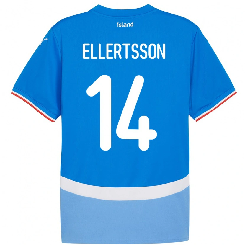 Danxen Barn Island Styrmir Jóhann Ellertsson #14 Blå Hemmatröja Matchtröjor 24-26 Tröjor T-Tröja