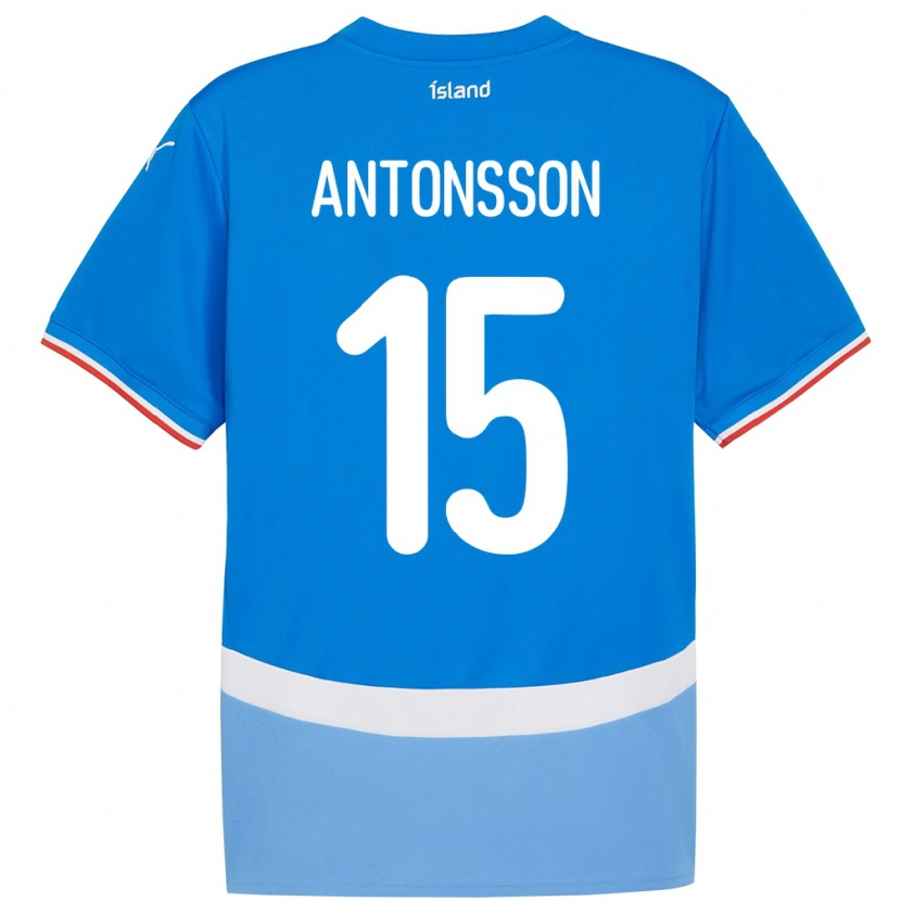 Danxen Barn Island Thorsteinn Antonsson #15 Blå Hemmatröja Matchtröjor 24-26 Tröjor T-Tröja