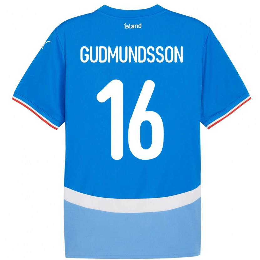 Danxen Barn Island Jón Breki Gudmundsson #16 Blå Hemmatröja Matchtröjor 24-26 Tröjor T-Tröja