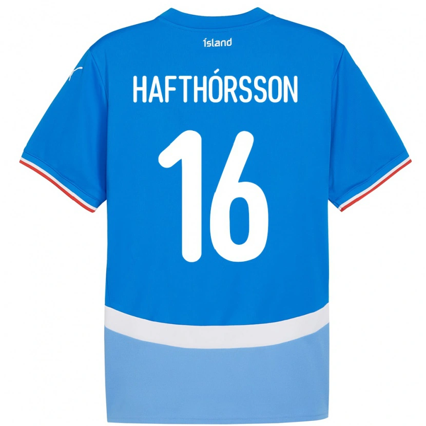 Danxen Barn Island Gestur Alexander Hafthórsson #16 Blå Hemmatröja Matchtröjor 24-26 Tröjor T-Tröja