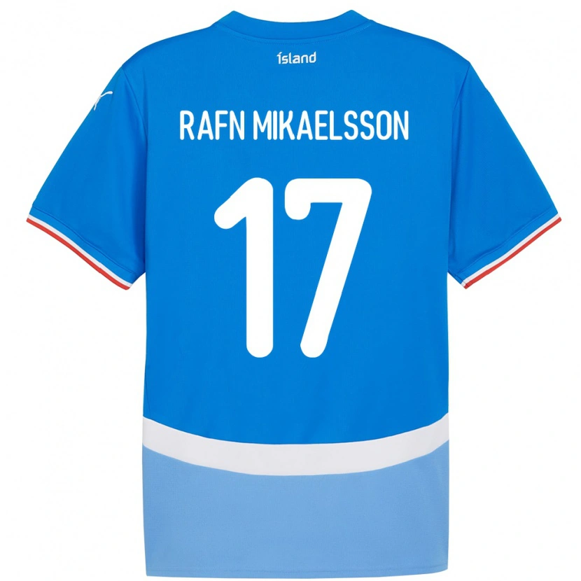 Danxen Barn Island Hilmir Rafn Mikaelsson #17 Blå Hemmatröja Matchtröjor 24-26 Tröjor T-Tröja