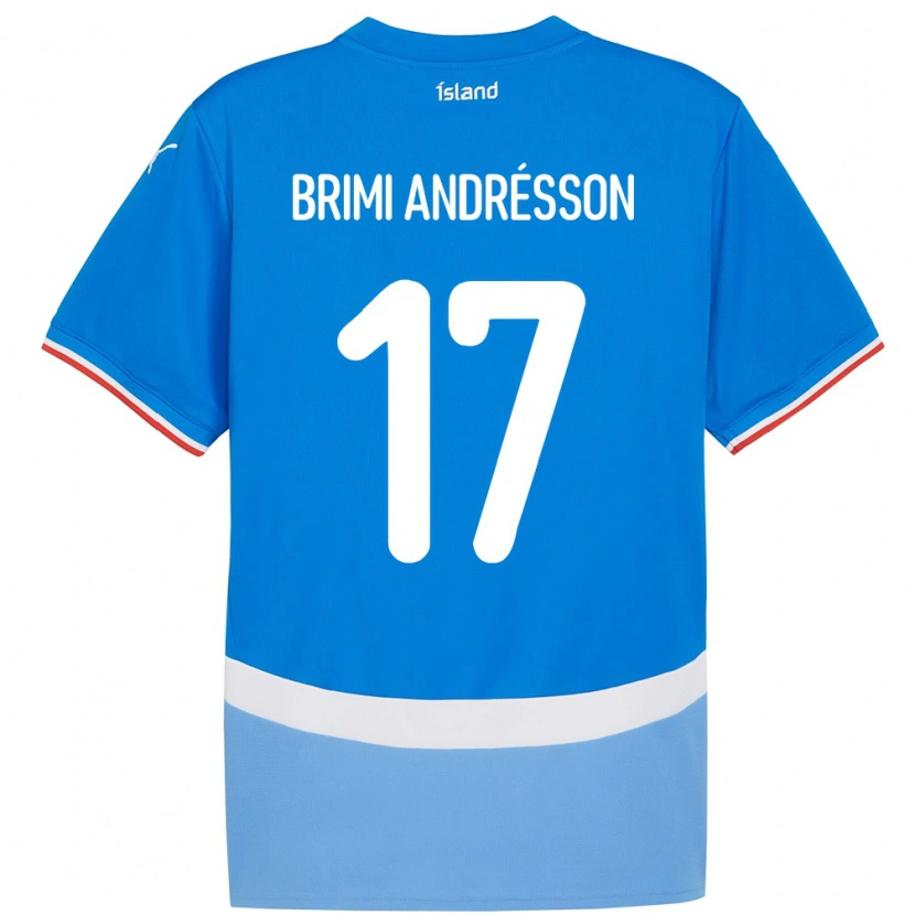 Danxen Barn Island Björgvin Brimi Andrésson #17 Blå Hemmatröja Matchtröjor 24-26 Tröjor T-Tröja