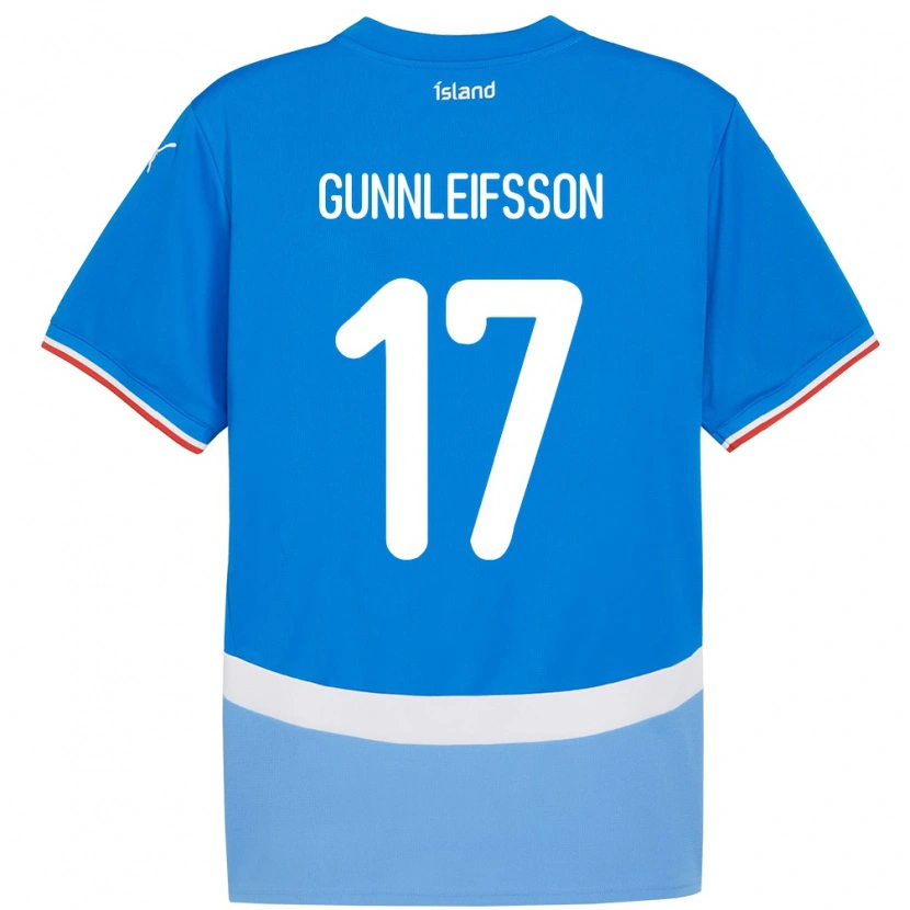 Danxen Barn Island Gunnleifur Orri Gunnleifsson #17 Blå Hemmatröja Matchtröjor 24-26 Tröjor T-Tröja