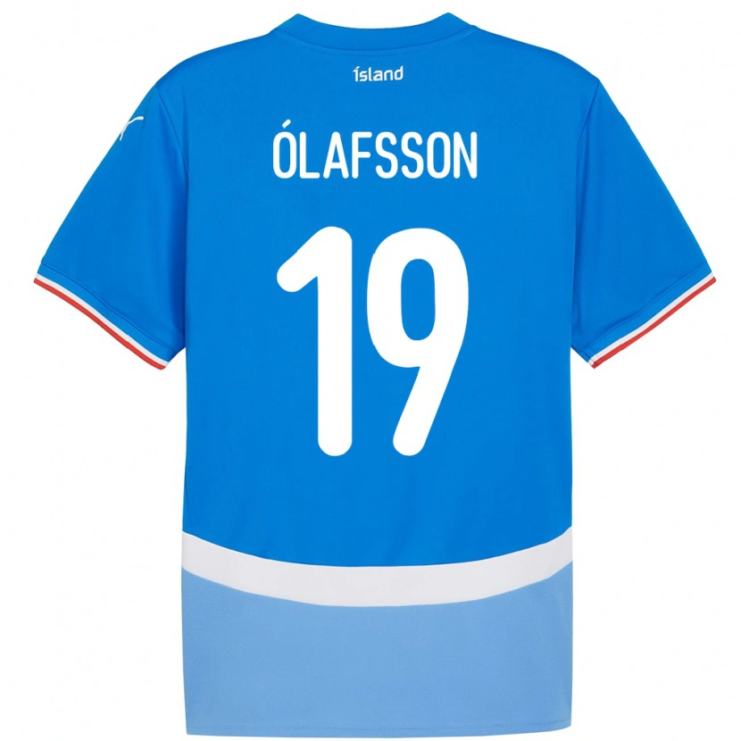 Danxen Barn Island Sigurdur Stefán Ólafsson #19 Blå Hemmatröja Matchtröjor 24-26 Tröjor T-Tröja