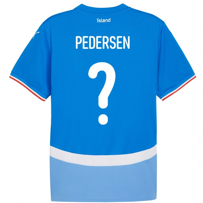 Danxen Barn Island Lára Pedersen #0 Blå Hemmatröja Matchtröjor 24-26 Tröjor T-Tröja