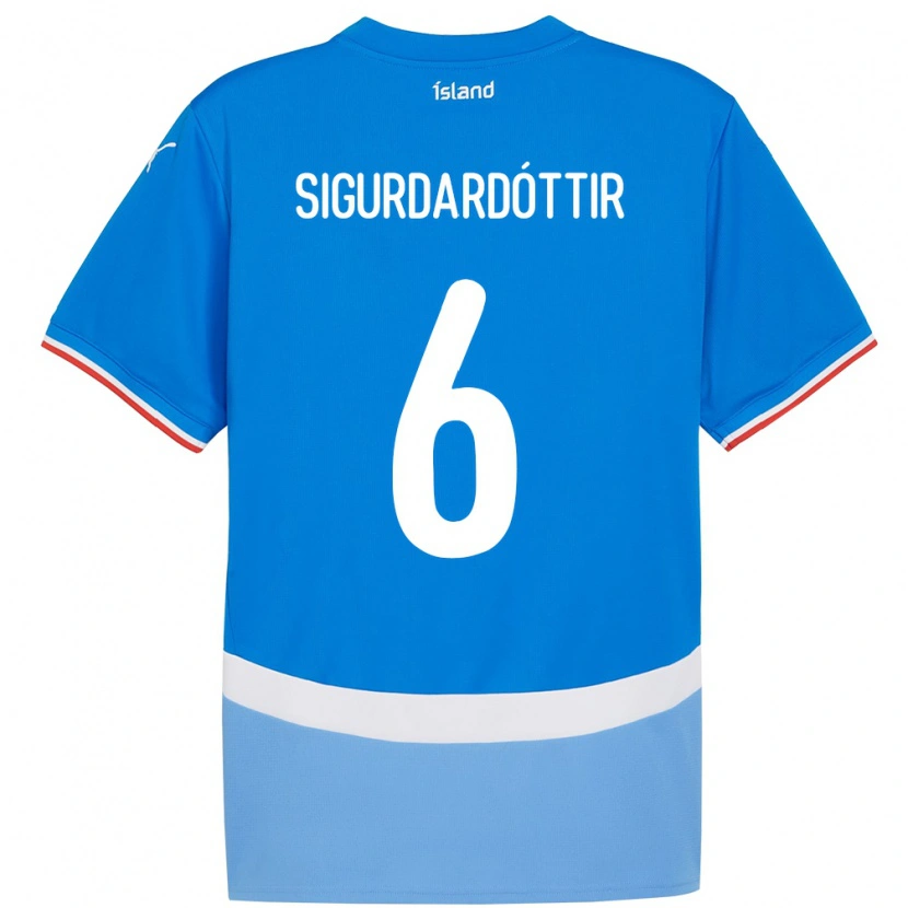 Danxen Barn Island Ingibjörg Sigurðardóttir #6 Blå Hemmatröja Matchtröjor 24-26 Tröjor T-Tröja