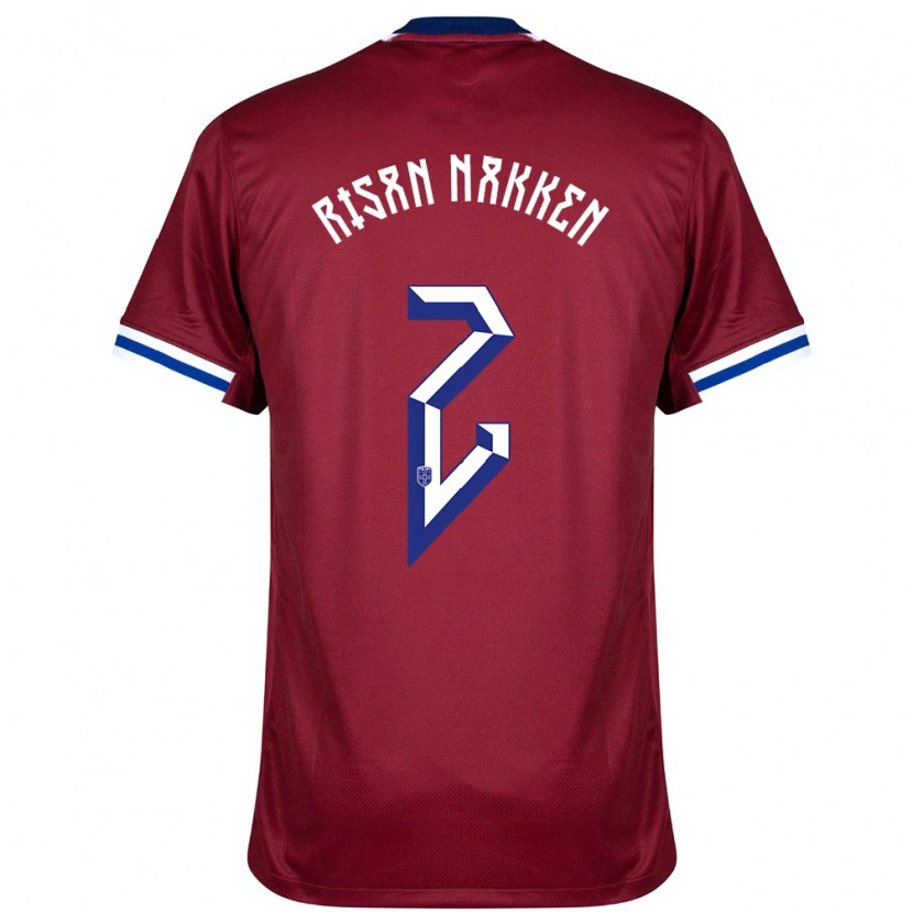 Danxen Barn Norge Daniel Risan Nakken #2 Röd Blå Vit Hemmatröja Matchtröjor 24-26 Tröjor T-Tröja