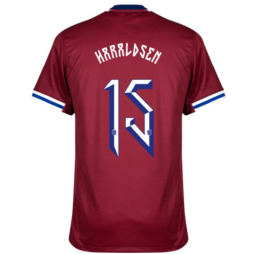 Danxen Barn Norge Henrik Haraldsen #15 Röd Blå Vit Hemmatröja Matchtröjor 24-26 Tröjor T-Tröja