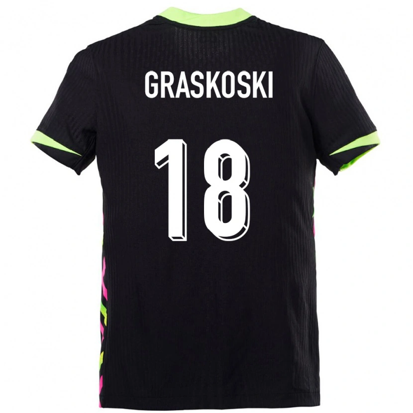 Danxen Barn Australien Daniel Graskoski #18 Mörkblå Bortatröja Matchtröjor 24-26 Tröjor T-Tröja