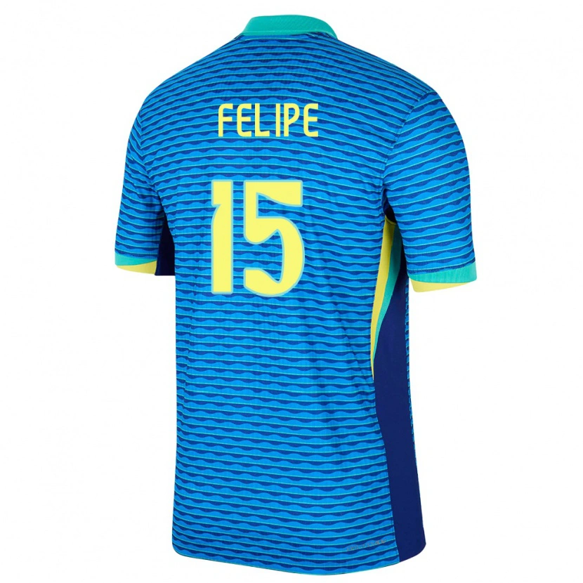 Danxen Barn Brasilien Luis Felipe #15 Blå Bortatröja Matchtröjor 24-26 Tröjor T-Tröja