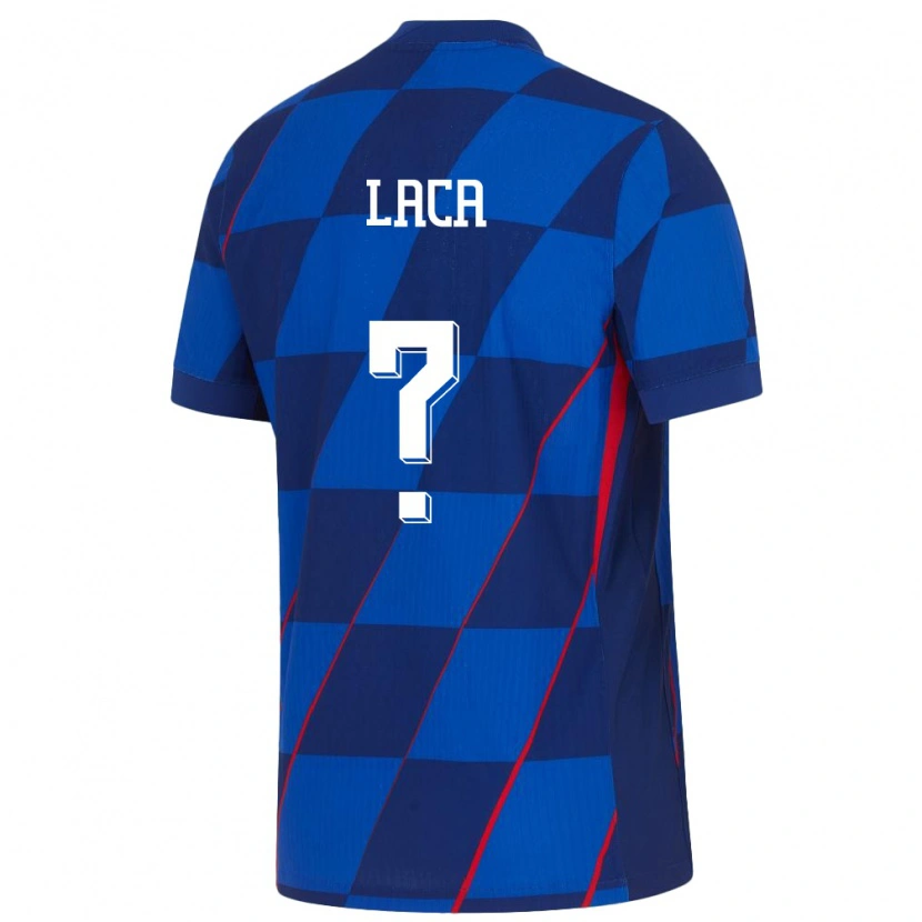 Danxen Barn Kroatien Ivan Laca #0 Blå Bortatröja Matchtröjor 24-26 Tröjor T-Tröja