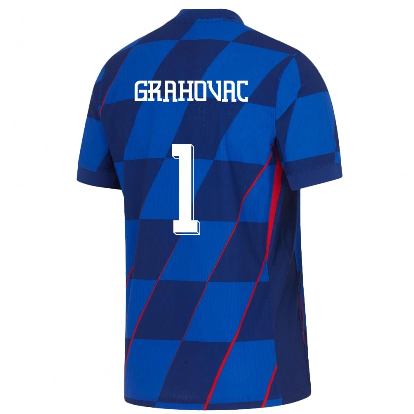 Danxen Barn Kroatien Matej Grahovac #1 Blå Bortatröja Matchtröjor 24-26 Tröjor T-Tröja
