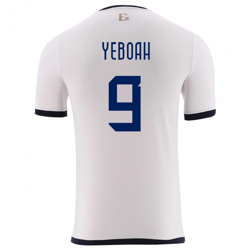 Danxen Barn Ecuador John Yeboah #9 Vit Bortatröja Matchtröjor 24-26 Tröjor T-Tröja