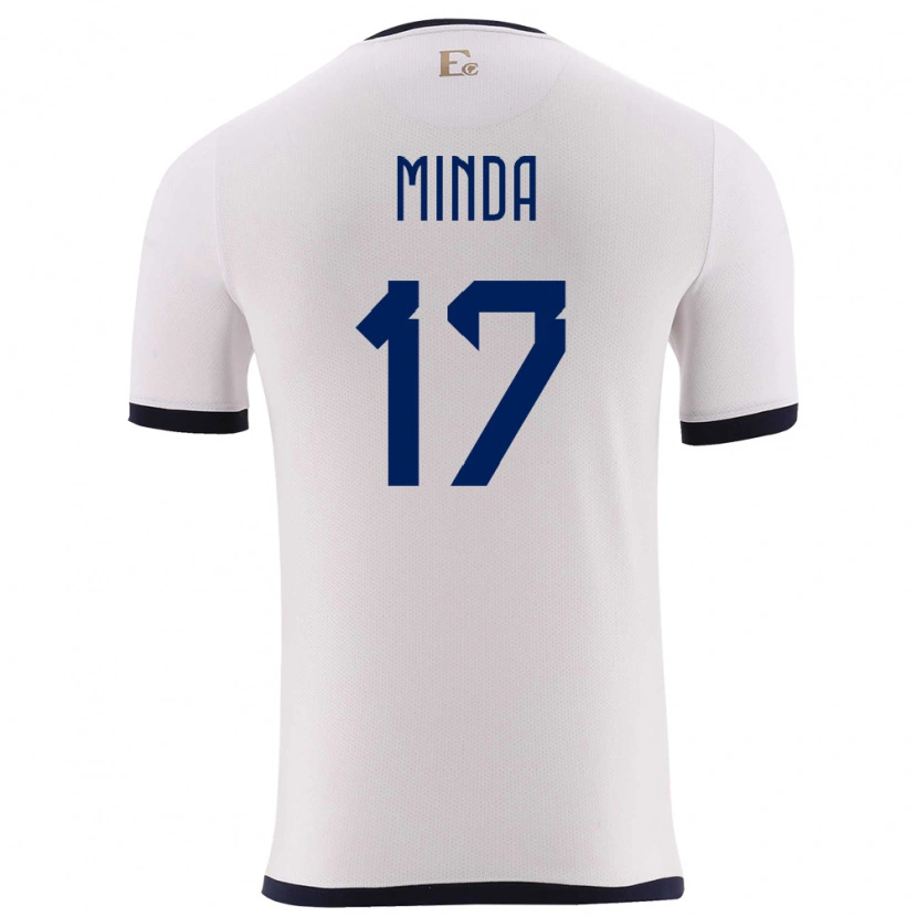 Danxen Barn Ecuador Alan Minda #17 Vit Bortatröja Matchtröjor 24-26 Tröjor T-Tröja