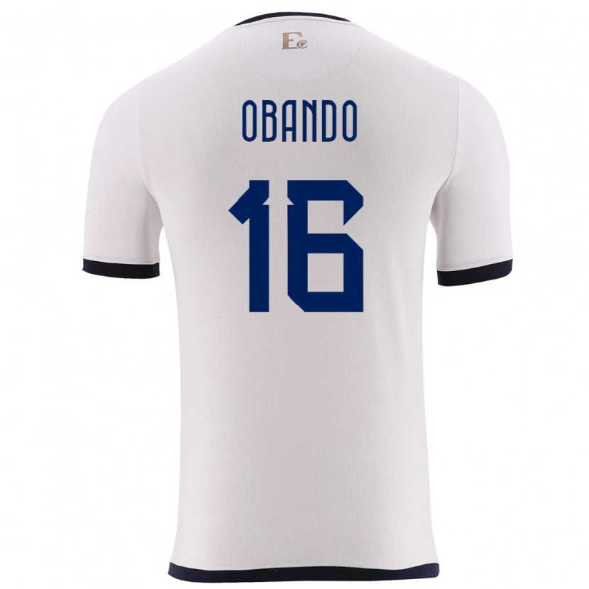 Danxen Barn Ecuador Allen Obando #16 Vit Bortatröja Matchtröjor 24-26 Tröjor T-Tröja