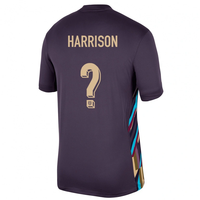 Danxen Barn England Ollie Harrison #0 Mörkt Russin Bortatröja Matchtröjor 24-26 Tröjor T-Tröja