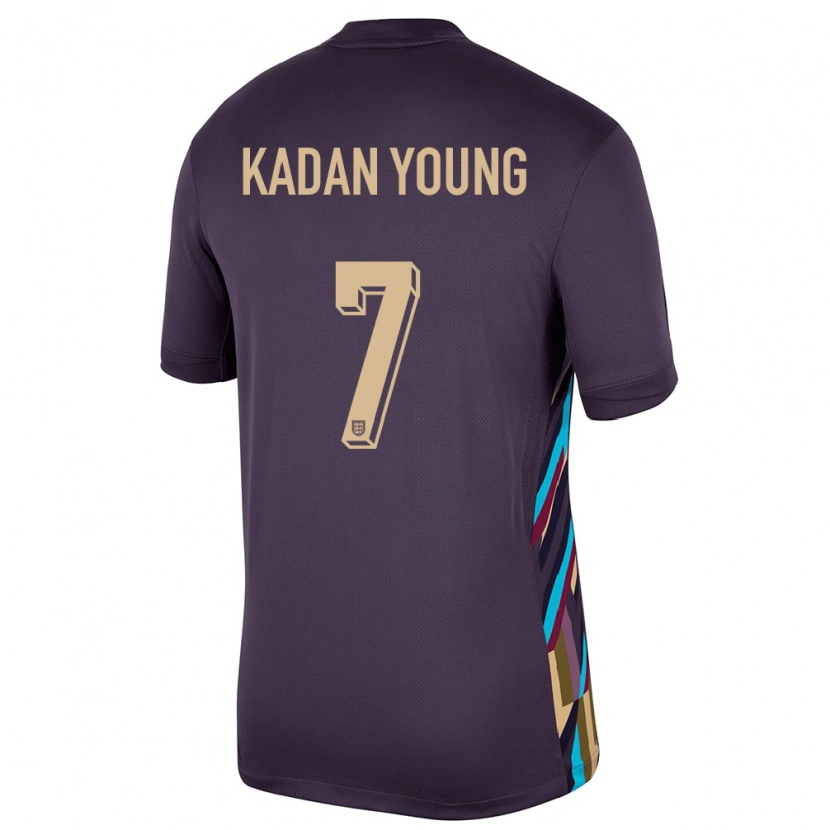 Danxen Barn England Kadan Young #7 Mörkt Russin Bortatröja Matchtröjor 24-26 Tröjor T-Tröja