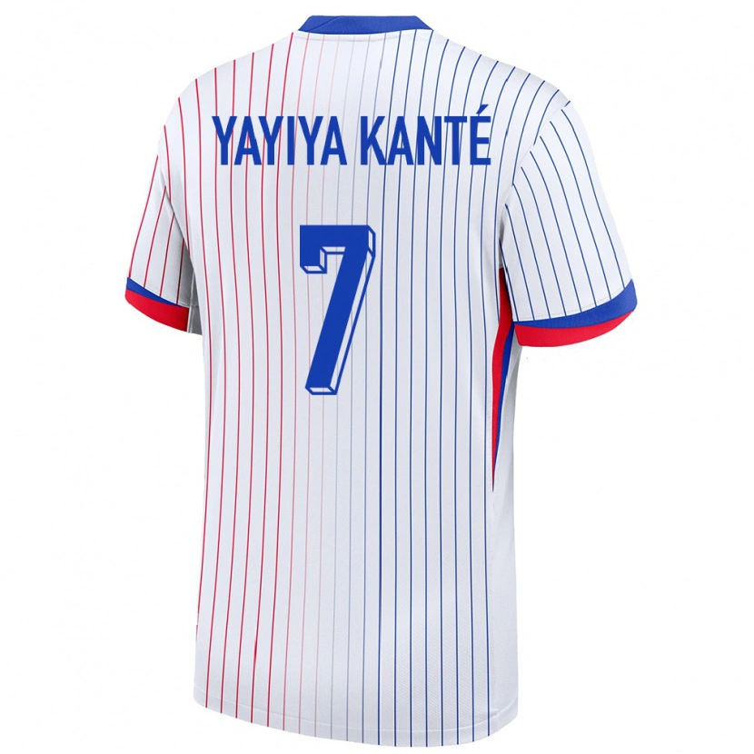 Danxen Barn Frankrike Ibrahim Yayiya Kanté #7 Vit Bortatröja Matchtröjor 24-26 Tröjor T-Tröja