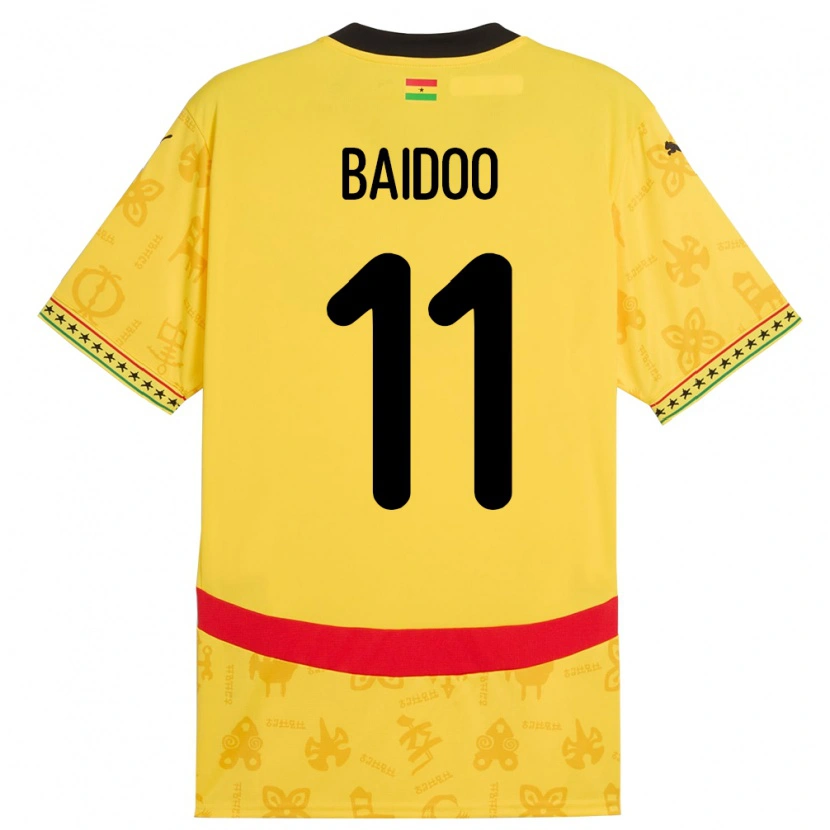 Danxen Barn Ghana Michael Baidoo #11 Gul Bortatröja Matchtröjor 24-26 Tröjor T-Tröja