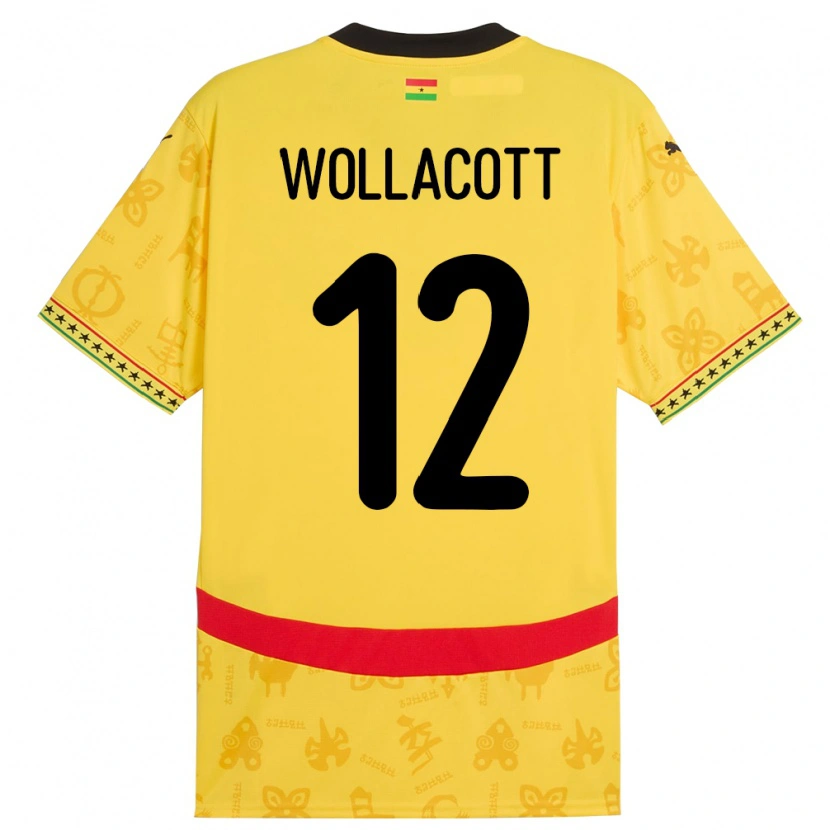 Danxen Barn Ghana Joe Wollacott #12 Gul Bortatröja Matchtröjor 24-26 Tröjor T-Tröja