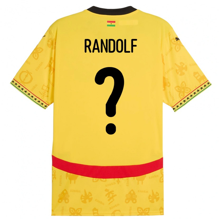 Danxen Barn Ghana Augustine Randolf #0 Gul Bortatröja Matchtröjor 24-26 Tröjor T-Tröja