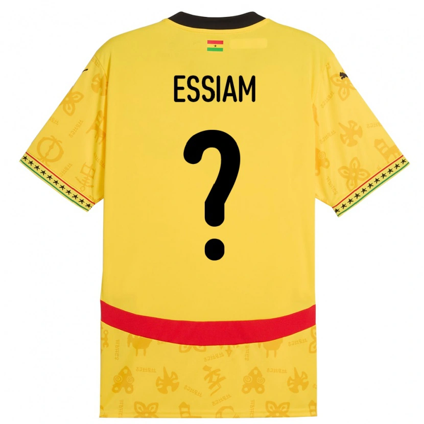 Danxen Barn Ghana Emmanuel Essiam #0 Gul Bortatröja Matchtröjor 24-26 Tröjor T-Tröja