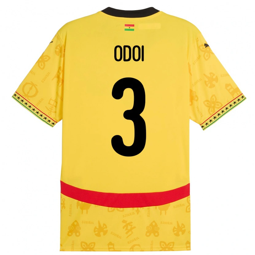 Danxen Barn Ghana Denis Odoi #3 Gul Bortatröja Matchtröjor 24-26 Tröjor T-Tröja