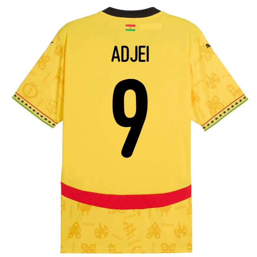 Danxen Barn Ghana Vivian Adjei #9 Gul Bortatröja Matchtröjor 24-26 Tröjor T-Tröja