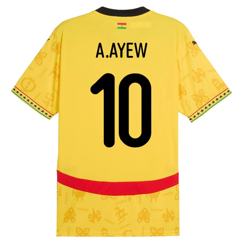 Danxen Barn Ghana Andre Ayew #10 Gul Bortatröja Matchtröjor 24-26 Tröjor T-Tröja