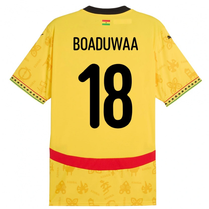 Danxen Barn Ghana Doris Boaduwaa #18 Gul Bortatröja Matchtröjor 24-26 Tröjor T-Tröja