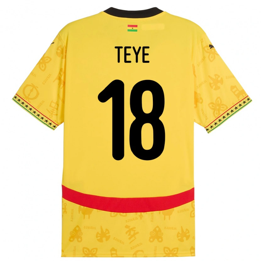 Danxen Barn Ghana Suzzy Teye #18 Gul Bortatröja Matchtröjor 24-26 Tröjor T-Tröja