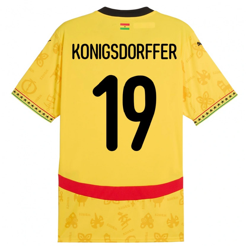 Danxen Barn Ghana Ransford-Yeboah Konigsdorffer #19 Gul Bortatröja Matchtröjor 24-26 Tröjor T-Tröja