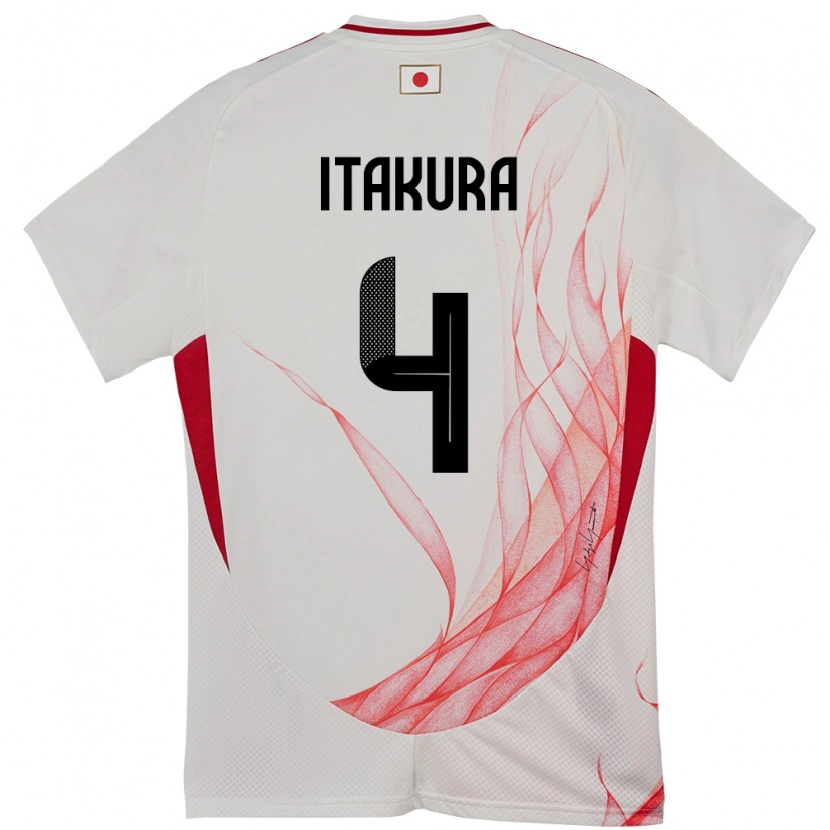 Danxen Barn Japan Ko Itakura #4 Vit Bortatröja Matchtröjor 24-26 Tröjor T-Tröja