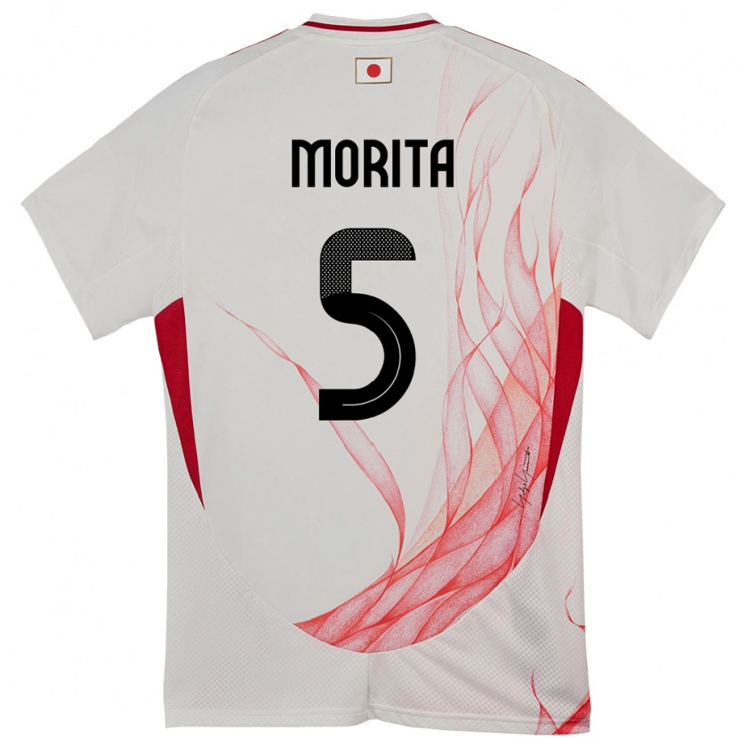 Danxen Barn Japan Hidemasa Morita #5 Vit Bortatröja Matchtröjor 24-26 Tröjor T-Tröja