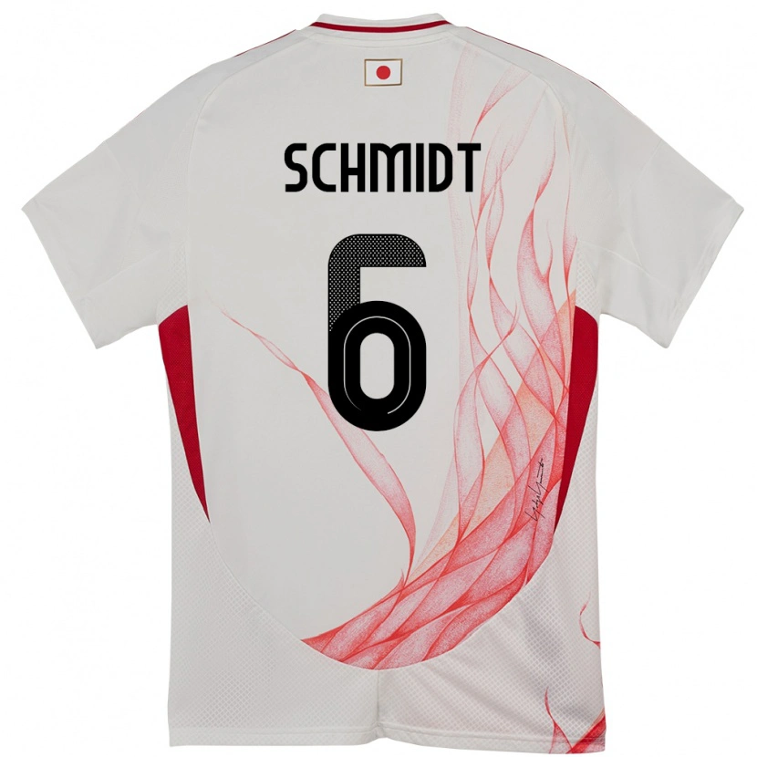 Danxen Barn Japan Nick Schmidt #6 Vit Bortatröja Matchtröjor 24-26 Tröjor T-Tröja