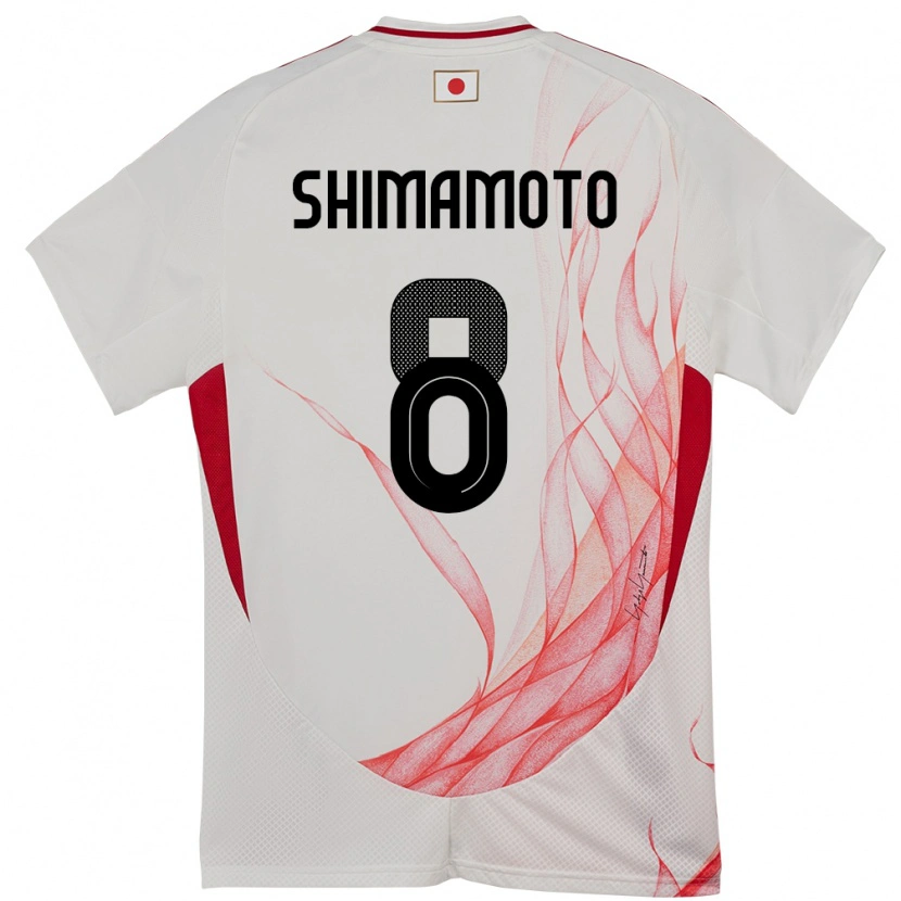 Danxen Barn Japan Yudai Shimamoto #8 Vit Bortatröja Matchtröjor 24-26 Tröjor T-Tröja