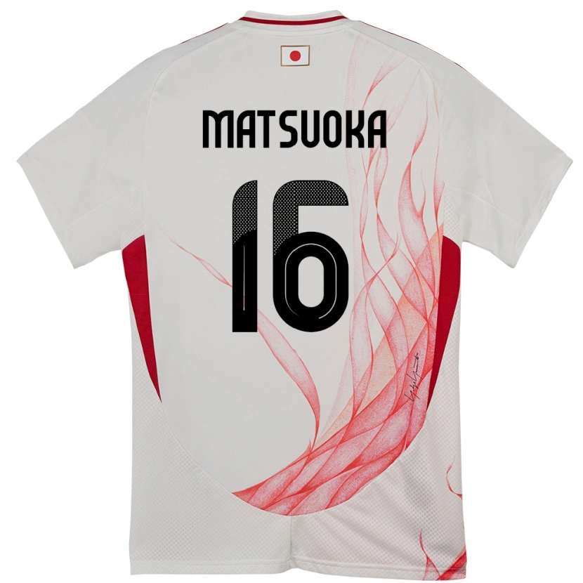 Danxen Barn Japan Daiki Matsuoka #16 Vit Bortatröja Matchtröjor 24-26 Tröjor T-Tröja