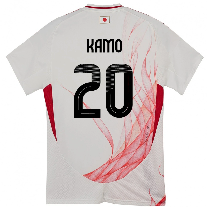 Danxen Barn Japan Yuito Kamo #20 Vit Bortatröja Matchtröjor 24-26 Tröjor T-Tröja