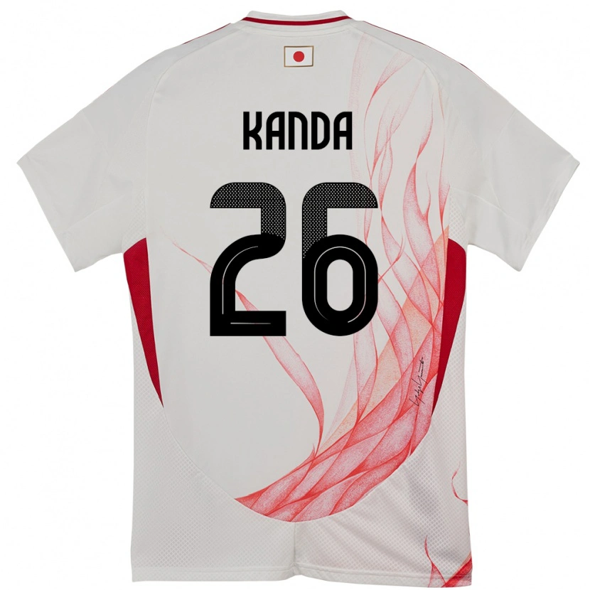 Danxen Barn Japan Hiroto Kanda #26 Vit Bortatröja Matchtröjor 24-26 Tröjor T-Tröja