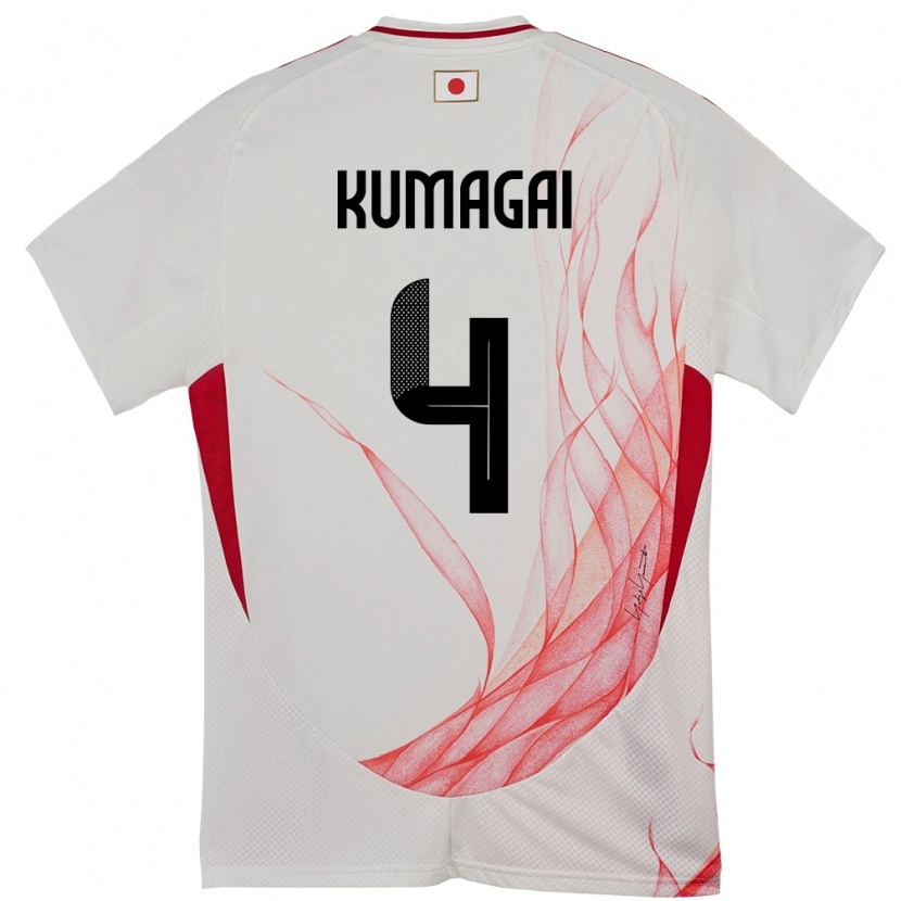 Danxen Barn Japan Saki Kumagai #4 Vit Bortatröja Matchtröjor 24-26 Tröjor T-Tröja