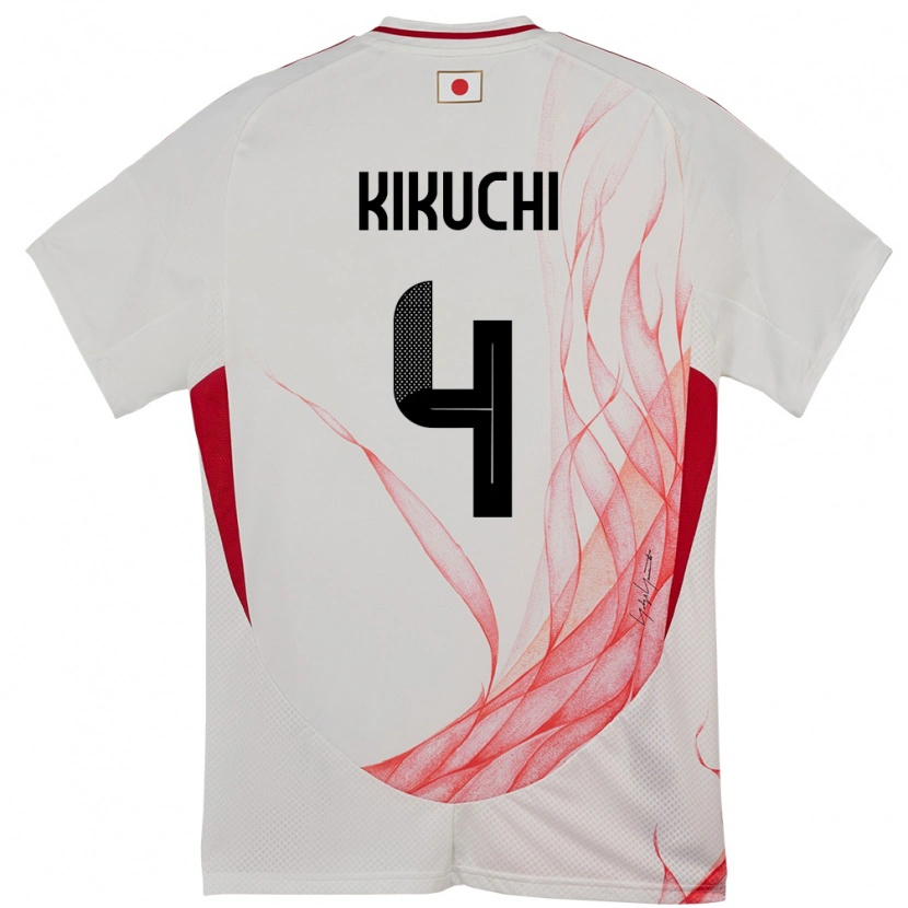 Danxen Barn Japan Shuta Kikuchi #4 Vit Bortatröja Matchtröjor 24-26 Tröjor T-Tröja